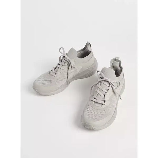 Textured | Lace-Up Sports Shoes - Gray