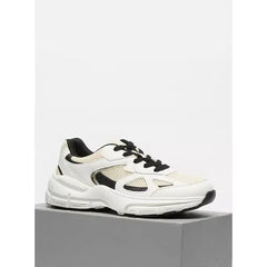 Textured Lace-Up Sneakers cream