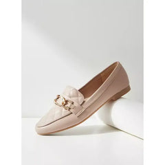 MAX FASHION Quilted Slip-On Loafers-Cream