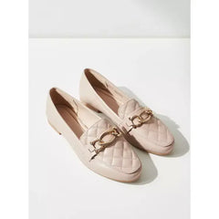 MAX FASHION Quilted Slip-On Loafers-Cream