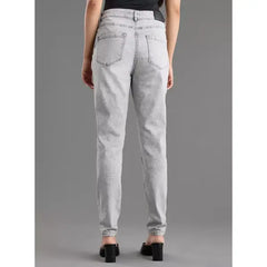 MAX FASHION Plain Skinny Fit Jeans-Gray