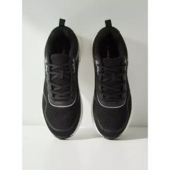 Textured Lace-Up Sports Shoes - Black