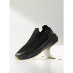 Textured Slip-On Sports Shoes - Black