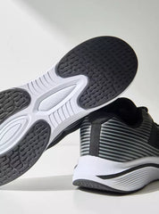 Textured | Sports Shoes with Lace-Up Closure - Black