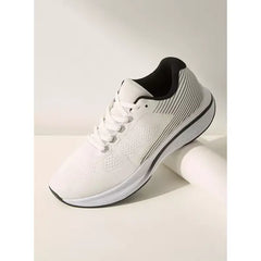 Textured | Sports Shoes with Lace-Up Closure - White
