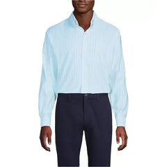 Lands' End Men's Pattern No Iron Supima Oxford Dress Shirt