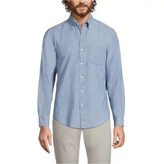 Lands' End Men's Long Sleeve Chambray Shirt