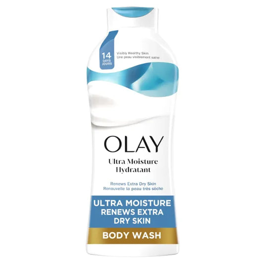 Olay Body Wash for Women, Ultra Moisture, For Extra Dry Skin, 24hr Moisturizing, Hydrating & Refreshing, B3 Vitamin Complex, Free of Parabens & Phthalates - 22 fl oz