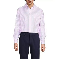 Lands' End Men's Pattern No Iron Supima Oxford Dress Shirt