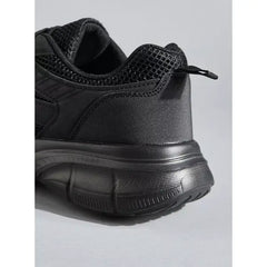 Mesh Sports Shoes with Lace-Up Closure - Black
