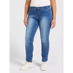 MAX FASHION Skinny Fit Mid-Rise Jeans with Pocket Detail-Blue
