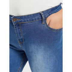 MAX FASHION Skinny Fit Mid-Rise Jeans with Pocket Detail-Blue