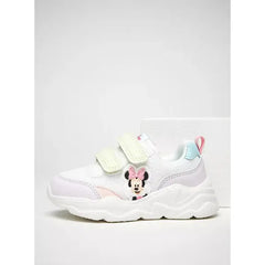 Minnie Mouse Applique Detail Sneakers with Hook and Loop Closure Multicolour
