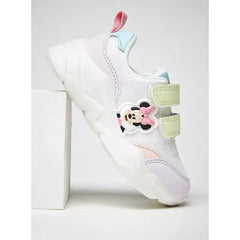 Minnie Mouse Applique Detail Sneakers with Hook and Loop Closure Multicolour
