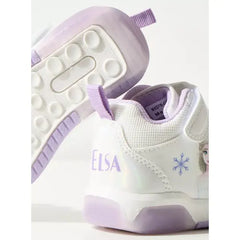 Frozen Print High-Top Sneakers with Hook and Loop Closure Purple