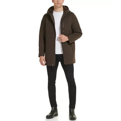 Men's Wool Melton Polyurethane Piping Detail Coat