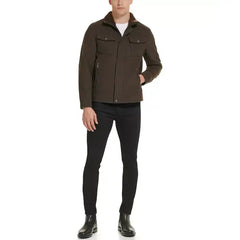 Men's Textured Wool Sherpa Inner Collar Jacket