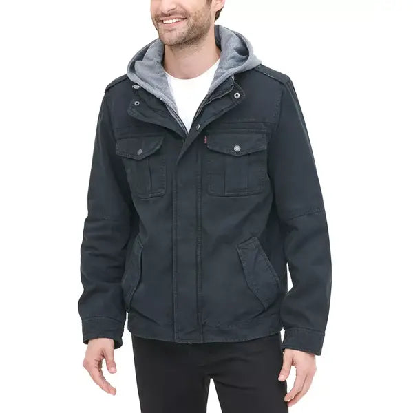 Men's Trucker Jacket With Sherpa Lining Durable Button Closure Outerwear For Casual Outdoor Winter main image 1