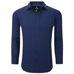 Tom Baine Men Slim Fit Four Way Stretch Solid Dress Shirt