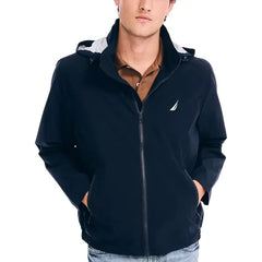 Men’s Classic Rainbreaker Hooded Zip-Front Lightweight Jacket