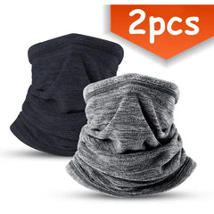 2CFun Fleece Neck Warmer & Face Mask – Windproof for Winter Sports – Grey & Royal Blue