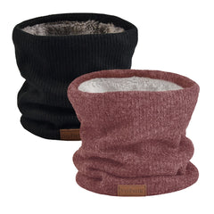 NovForth 2-Pack Winter Neck Warmer & Ski Gaiter Scarf for Men & Women, Fleece Lined Double Layer Face Mask