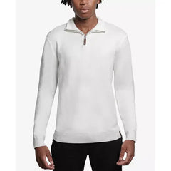 SPRING + MERCER Men's Quarter Zip Mock Neck Sweater
