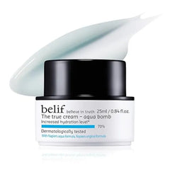 belif Aqua Bomb Daily Niacinamide Hydrating Moisturizer, Lightweight Plumping Facial Cream with Hyaluronic Acid & Squalane, Cooling Effect, Anti-Aging Korean Skincare, 0.84 fl oz (25ml)