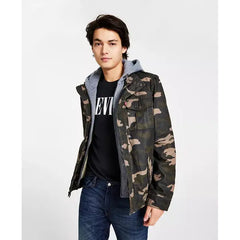 Men’s Sherpa Lined Two Pocket Hooded Trucker Jacket