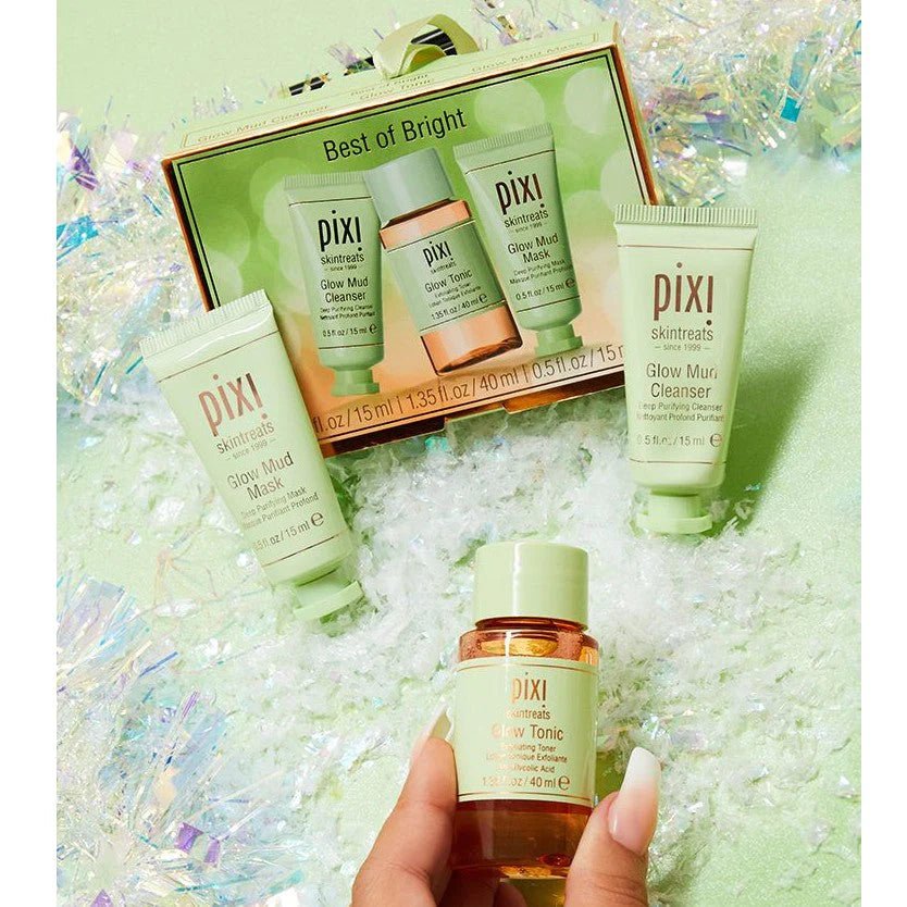 Pixi Best of Bright Kit Cleanser 15Ml+Toner 40Ml+Glow Mud Mask 15Ml - AllurebeautypkPixi Best of Bright Kit Cleanser 15Ml+Toner 40Ml+Glow Mud Mask 15Ml
