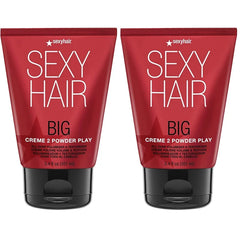 SexyHair Big Creme 2 Powder Play All Over Volumizer and Texturizer, 3.4 Oz | Up to 100% More Volume | Creme to Powder Formula | All Hair Types