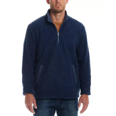 Men's Teddy Quarter Zip Long Sleeve Sweater