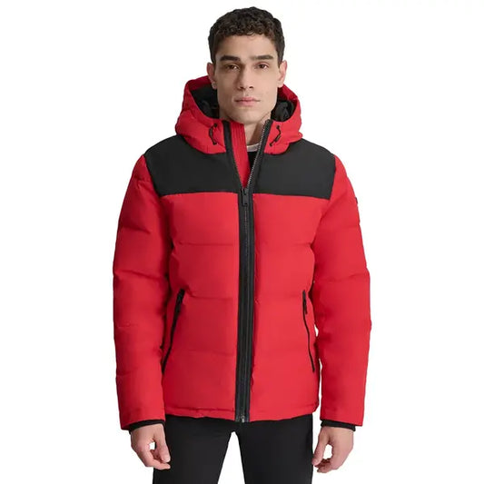 Men's Mixed-Media Puffer Coat, Created for Macy's