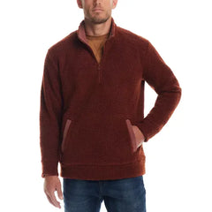 Men's Teddy Quarter Zip Long Sleeve Sweater