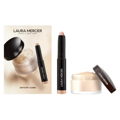 Laura Mercier Translucent Loose Setting Powder, 24HR Shine Control, Infused with Vitamins C + E, Soft Matte Finish, Normal to Oily Skin, 4 Shades for Virtually All Skin Tones, Artistry Icons Set