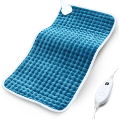Sable Electric Heating Pad 12" x 24" for Back, Neck Shoulders Fatigue and Cramps - Blue