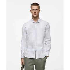 MANGO Men's Striped Cotton Shirt