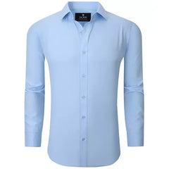 Tom Baine Men Slim Fit Four Way Stretch Solid Dress Shirt