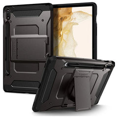 Spigen Tough Armor Pro Case with S Pen Holder for Galaxy Tab S8/S7 β Gunmetal