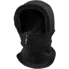 TAGVO Knitted Balaclava Hat with Fleece Hood - Warm Neck Gaiter for Men & Women