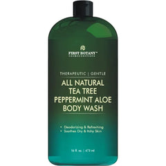 First Botany All Natural Body Wash - Fights Body Odor, Athlete's Foot, Jock Itch, Nail Issues, Dandruff, Acne, Eczema, Shower Gel for Women & Men, Skin Cleanser - 16 Fl Oz