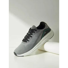 Textured Sneakers with Lace-Up Closure gray