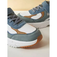 Colour Block Sneakers with Hook and Loop Closure Multicolor