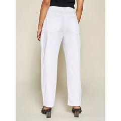 MAX FASHION Plain Straight Fit Jeans-White
