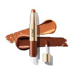 ICONIC LONDON Radiant Concealer & Brightening Duo | Creamy Liquid + Brightening Crayon Dual Ended Concealer, Cruelty Free, Vegan Makeup, 0.08 oz