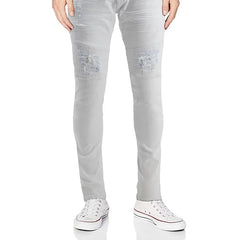 X-Ray Men's Rawx Slim Fit Moto Detail Stretch Jeans
