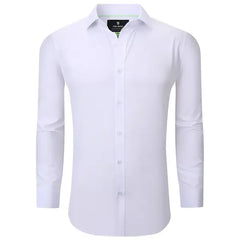 Tom Baine Men Slim Fit Four Way Stretch Solid Dress Shirt