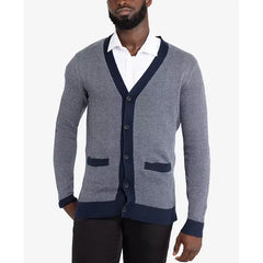 X-Ray Men's Herringbone Cardigan Sweater