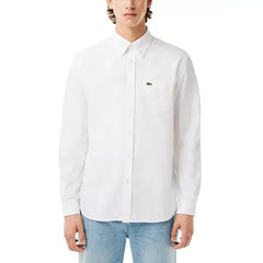 Lacoste Men's Woven Long Sleeve Button-Down Oxford Shirt