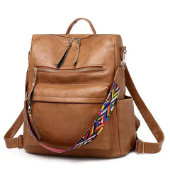 YOMYM PU Leather Backpack Purse For Women Convertible Ladies Fashion Casual Large School Shoulder Bags